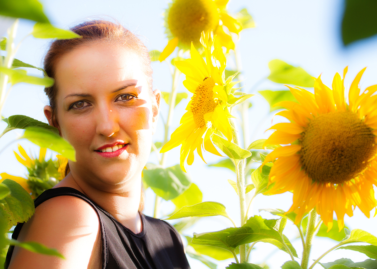 sunflower Nature smile portrait woman