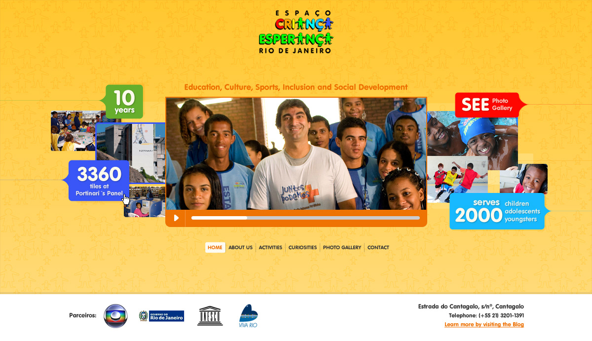 Website Direção de arte criança esperança rede globo