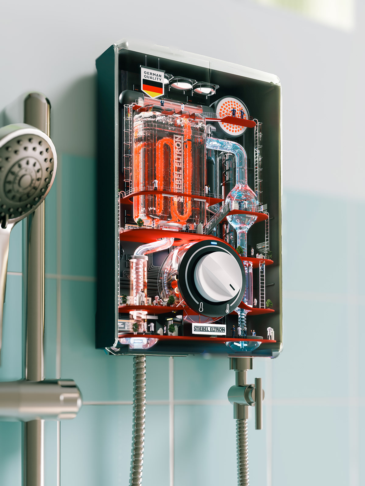 electronic Cross Section Lookdev cinema 4d redshift appliances 3D bathroom asia 3d Realistic renders