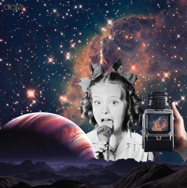 collage cosmic vintage digitalcollage surrealism digital moon Planets Cat