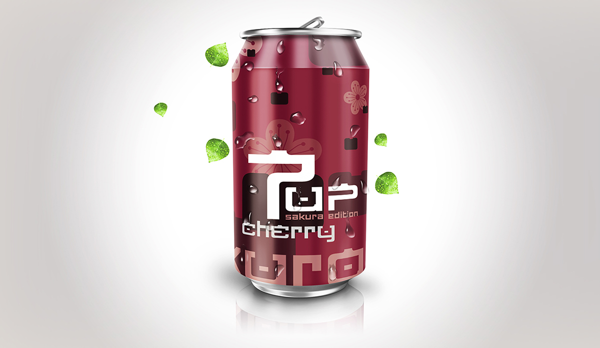 7Up drink soda can can Nippon sakura cherry juice cherry juice cubes ice cubes red 7up limited edition limited edition special