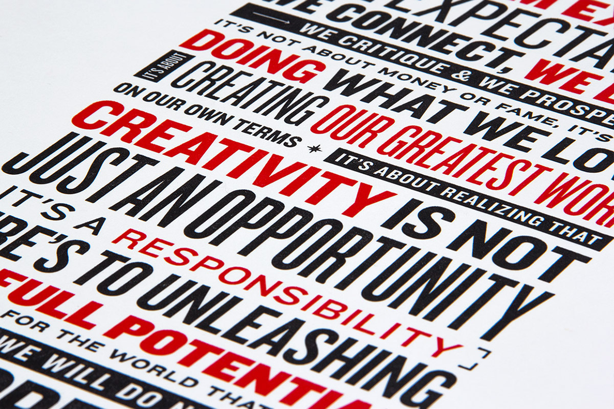 Behance  manifesto type design modern clean simple letterpress poster print Beautiful black red