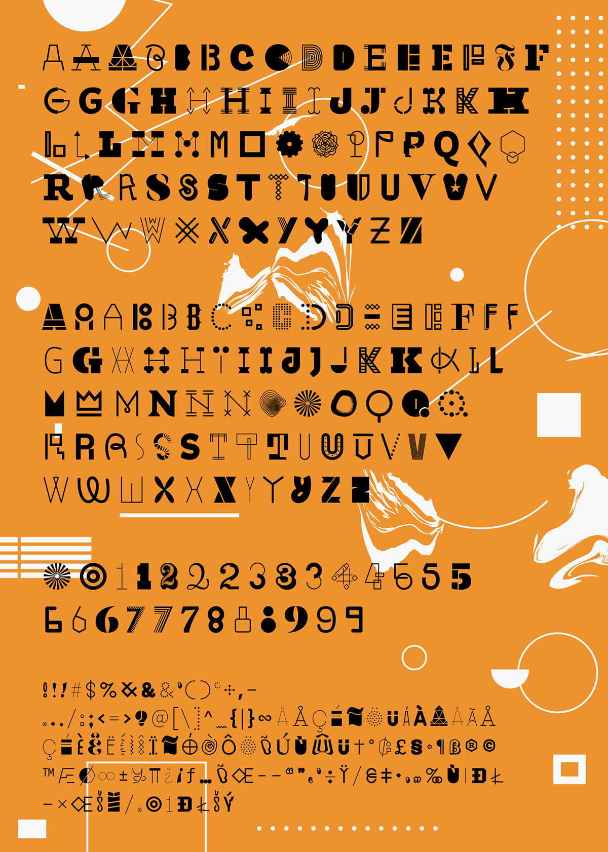 font Typometry type graphic design pattern letters glyphs FontLab characters random expressive