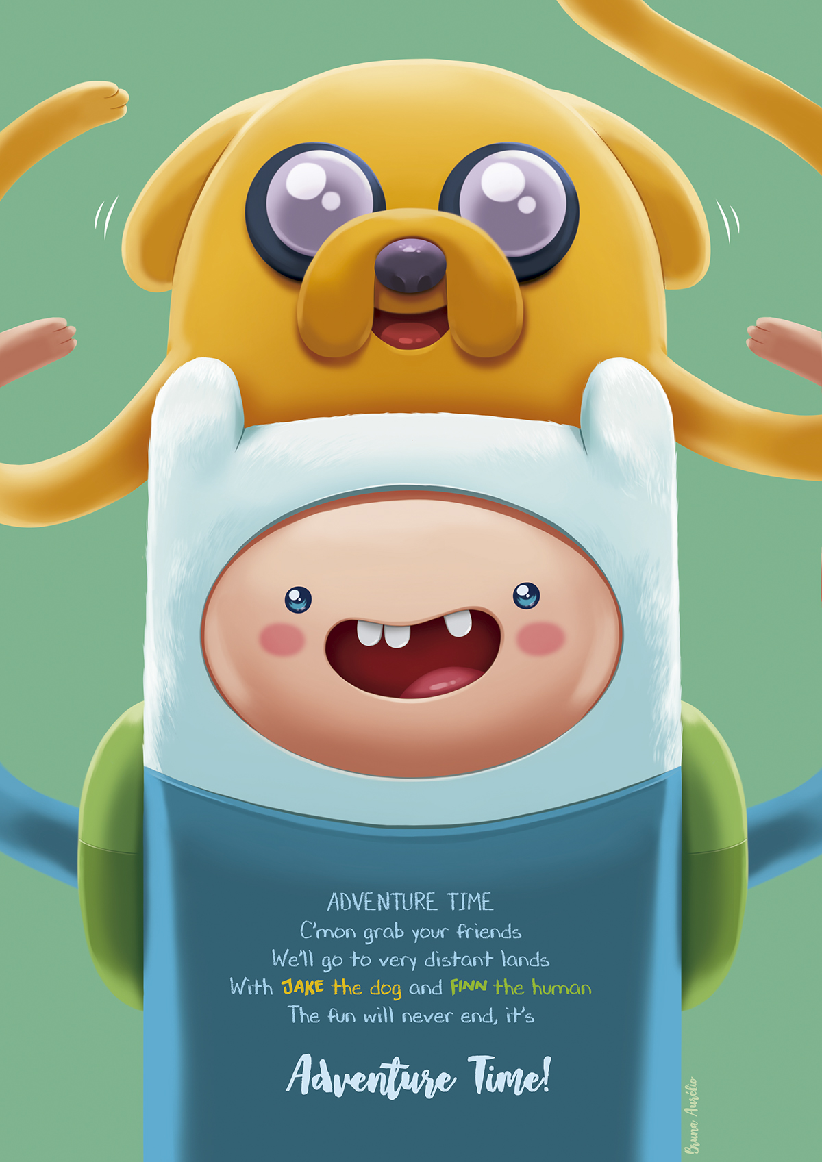Adventure Time Finn Jake poster ILLUSTRATION  HORA DE AVENTURA