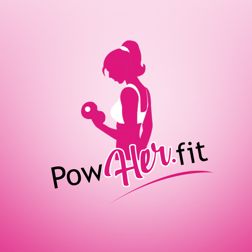 logo design graphic creative women fitness strong Health pink balanced