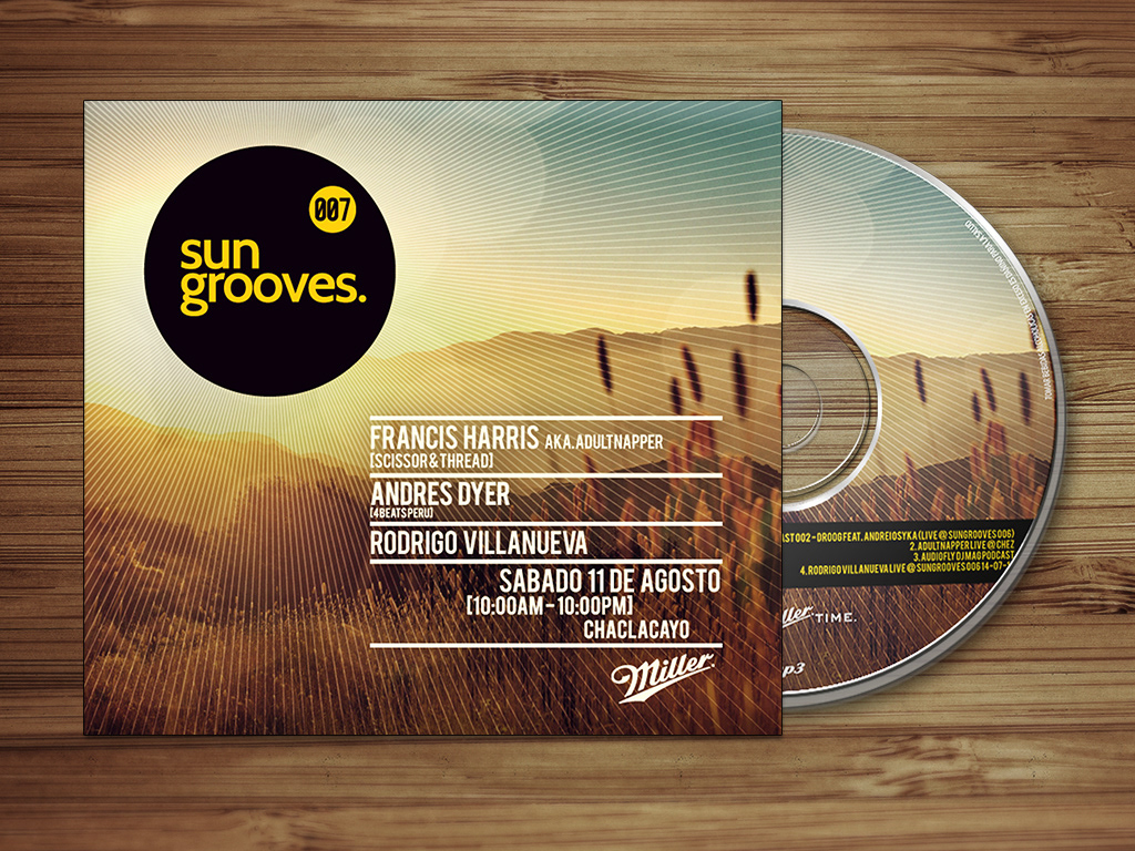logo  sungrooves image brand electronic cd design Retro  party