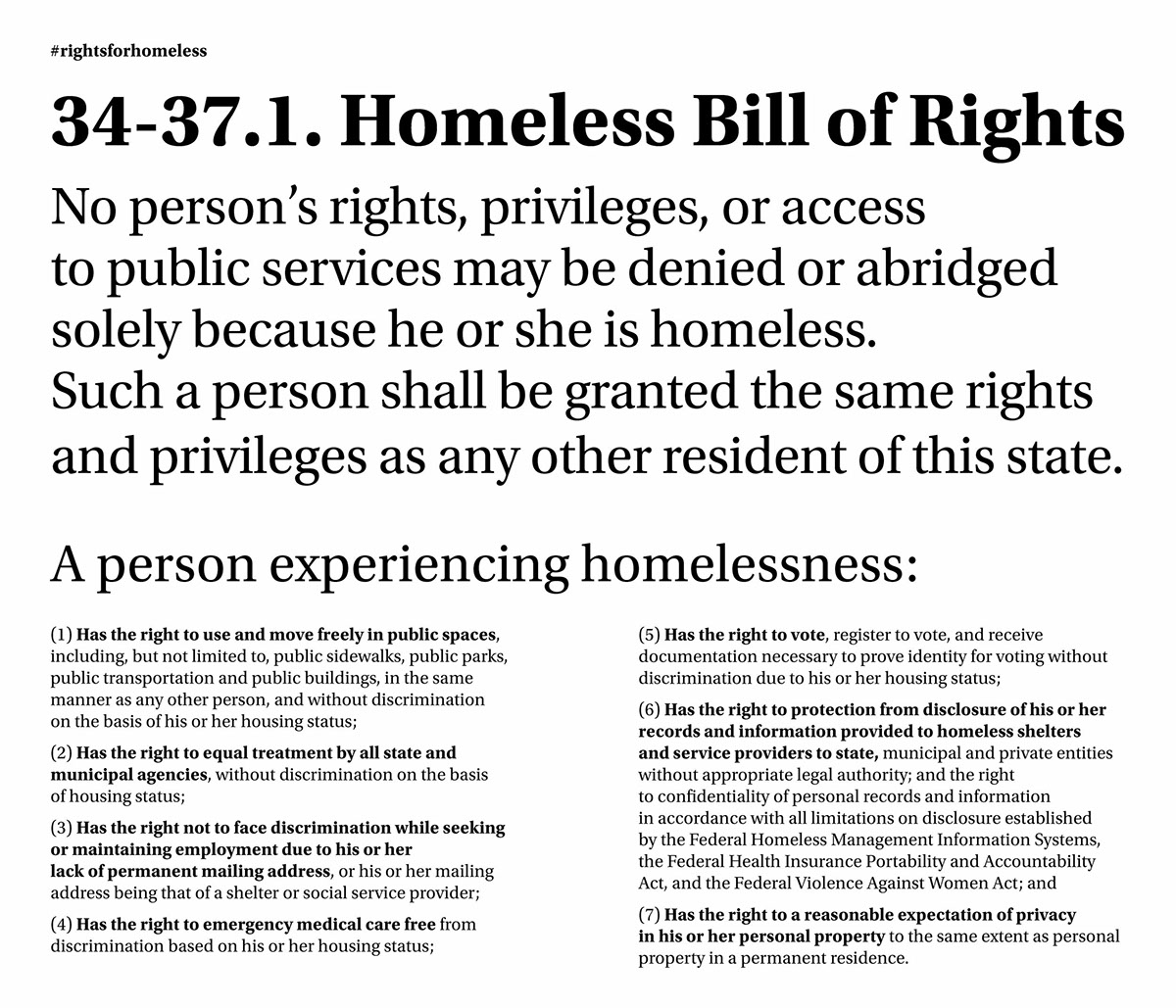 homeless Bill of Rights people rights