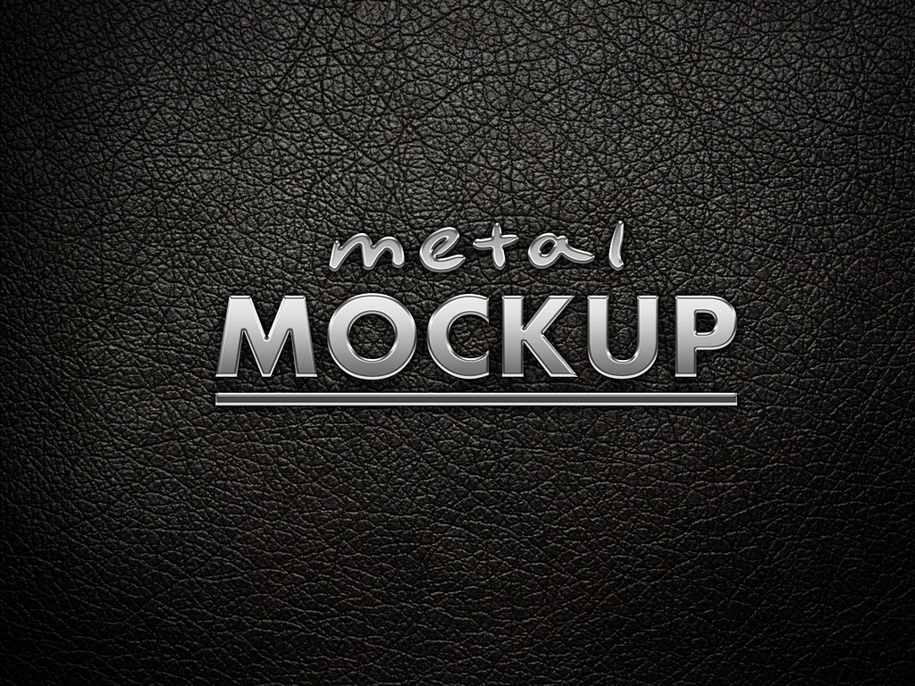 logo metal steel Mockup mock-up psd clean smart object