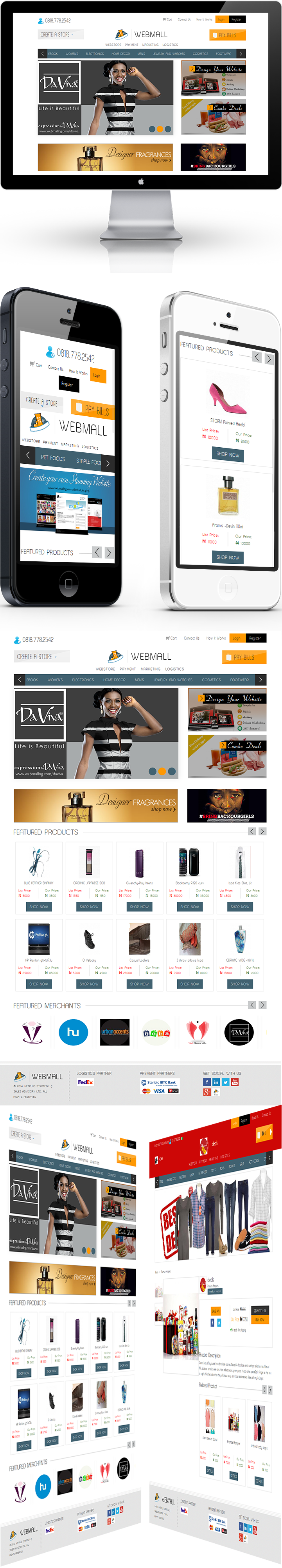 webmall e-commerce online marketing Website