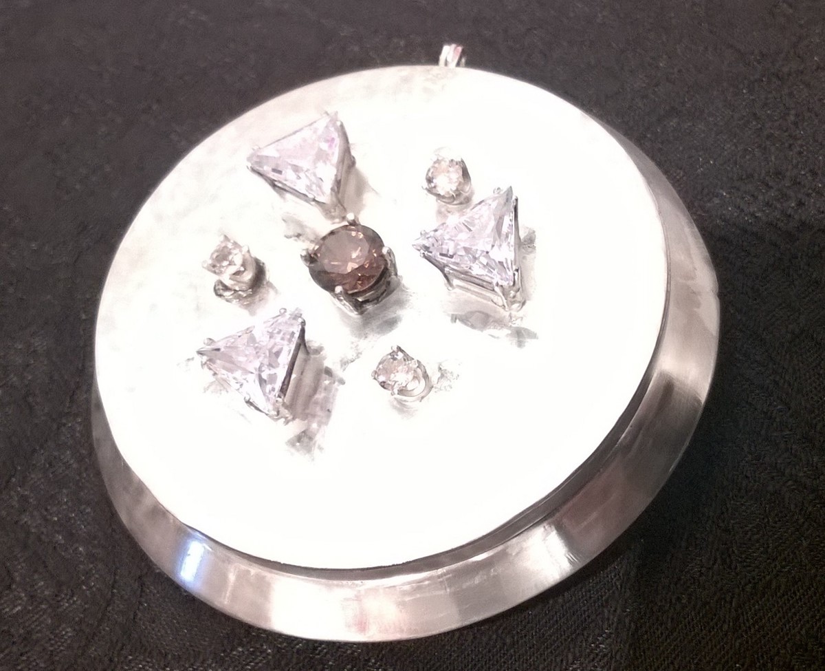 silver jewelry design Custom handmade hollow construction geometry