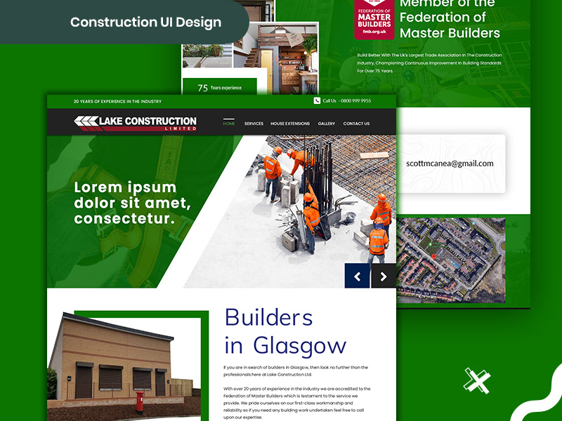 construction Construction Template design UI Web