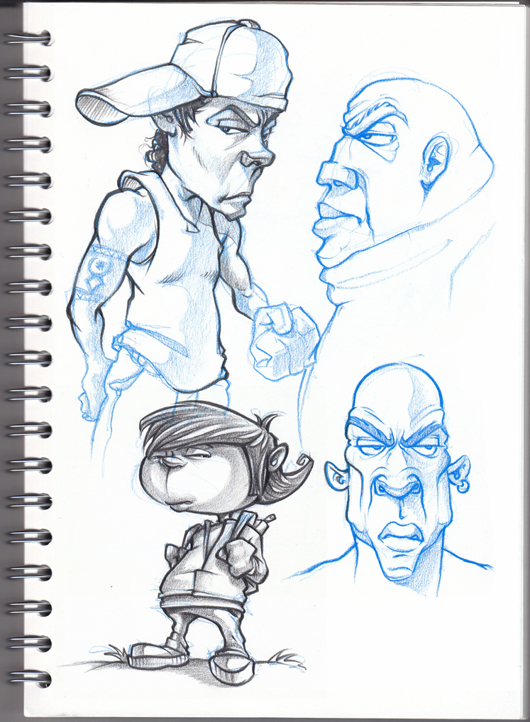 pencil sketching Character concept cartoon
