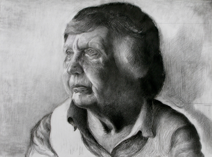 fine art portrait face model figure person Black&white pencil graphite pose Expression