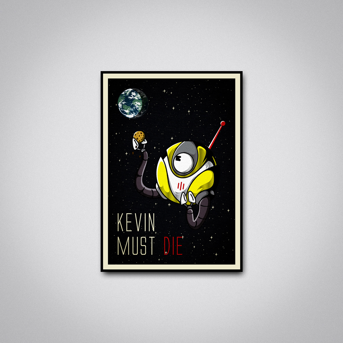 poster kevin final space cartoon Retro ILLUSTRATION  earth Space  robot cookie