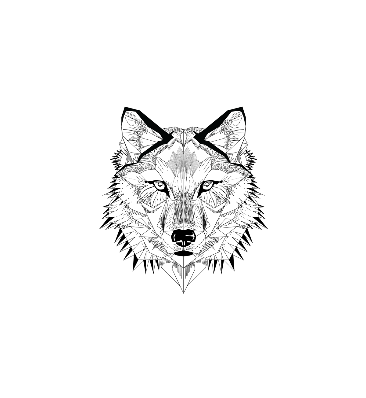 Волк рисунок карандашом контур