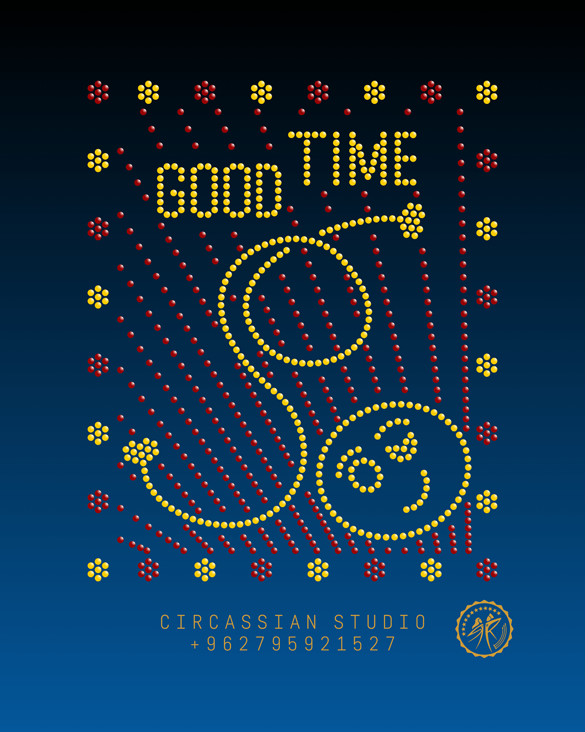 Good time rhinestone template for apparel