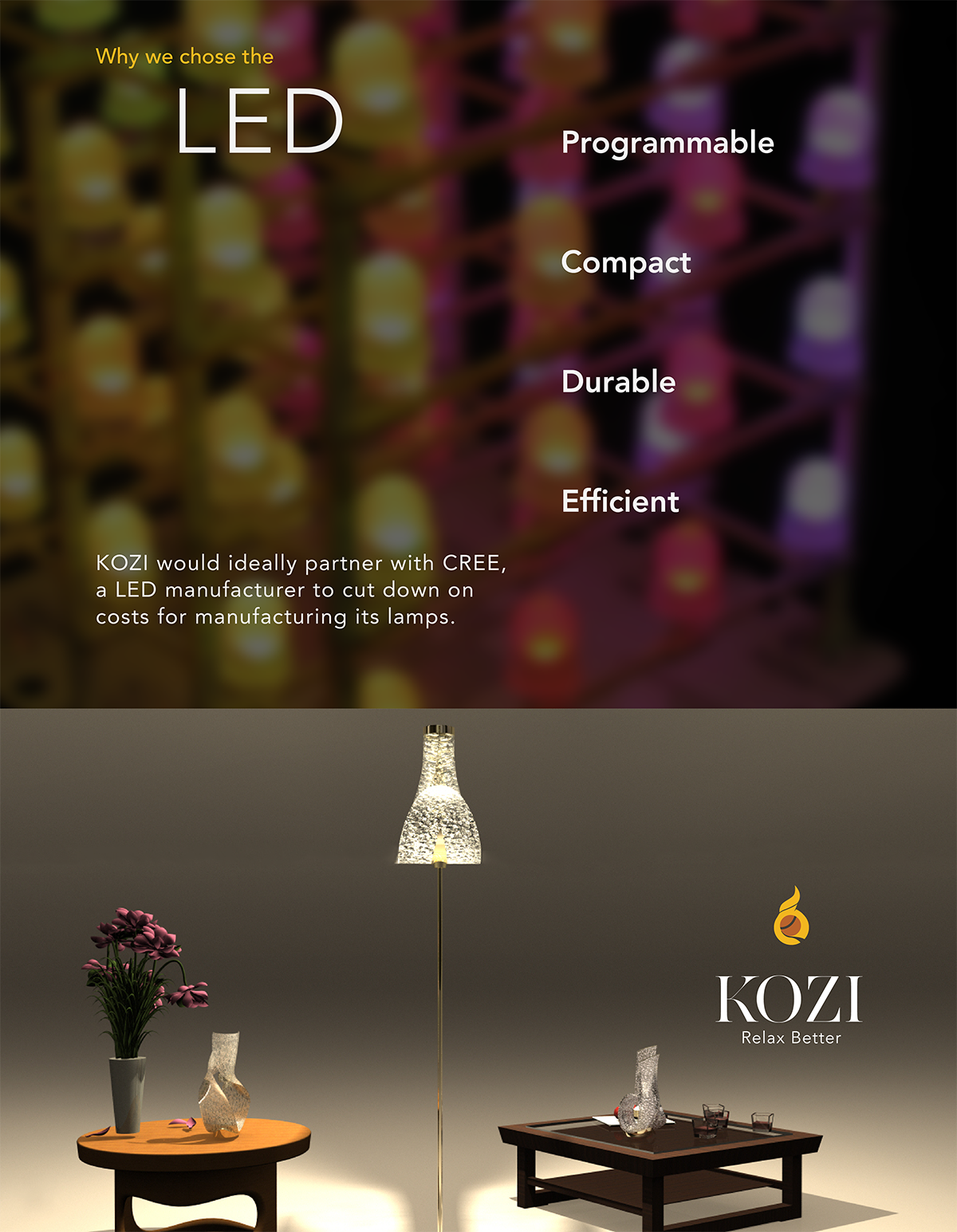 kozi Lamp light relaxation rest sleep alarm solis awaken breath Arduino