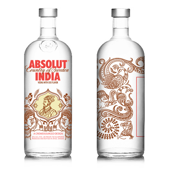 Absolute India Absolute Artistic India Indian Drawings Paintings absolute vodka talent house Absolute-Vodka Bottle design INDIA THEME madhubani art warli art Rajastani Miniature Drawings Mehendi & Rangoli Decorative forms Ancient Indian art indian culture indian forms