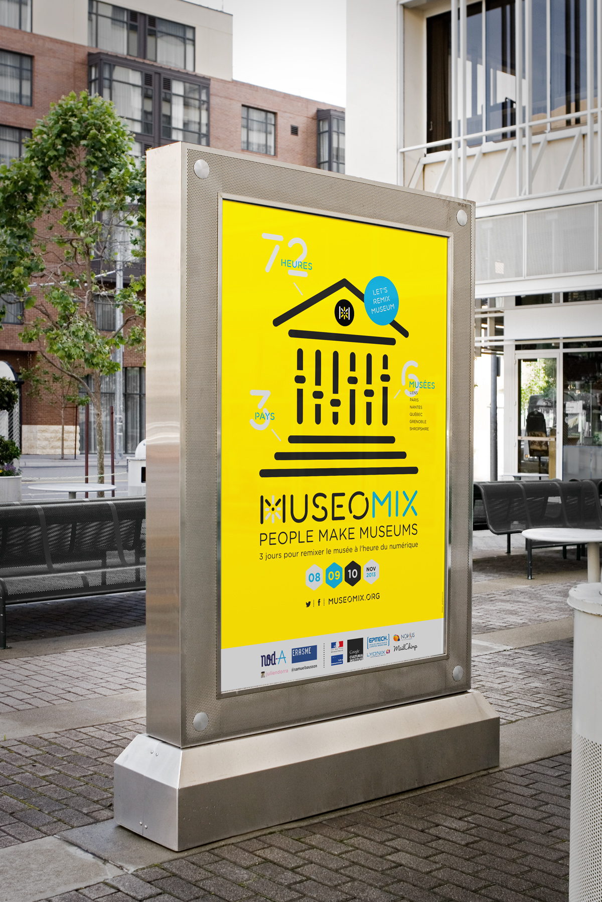 museum logo Logotype Brand Design innovation Innovative Workshop Event digital stationnery yellow REMIX stencil