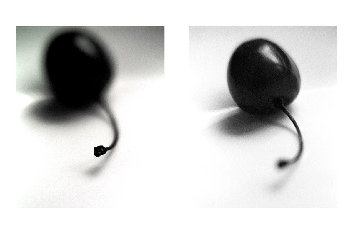 abstract  Photography black and white cherry color
