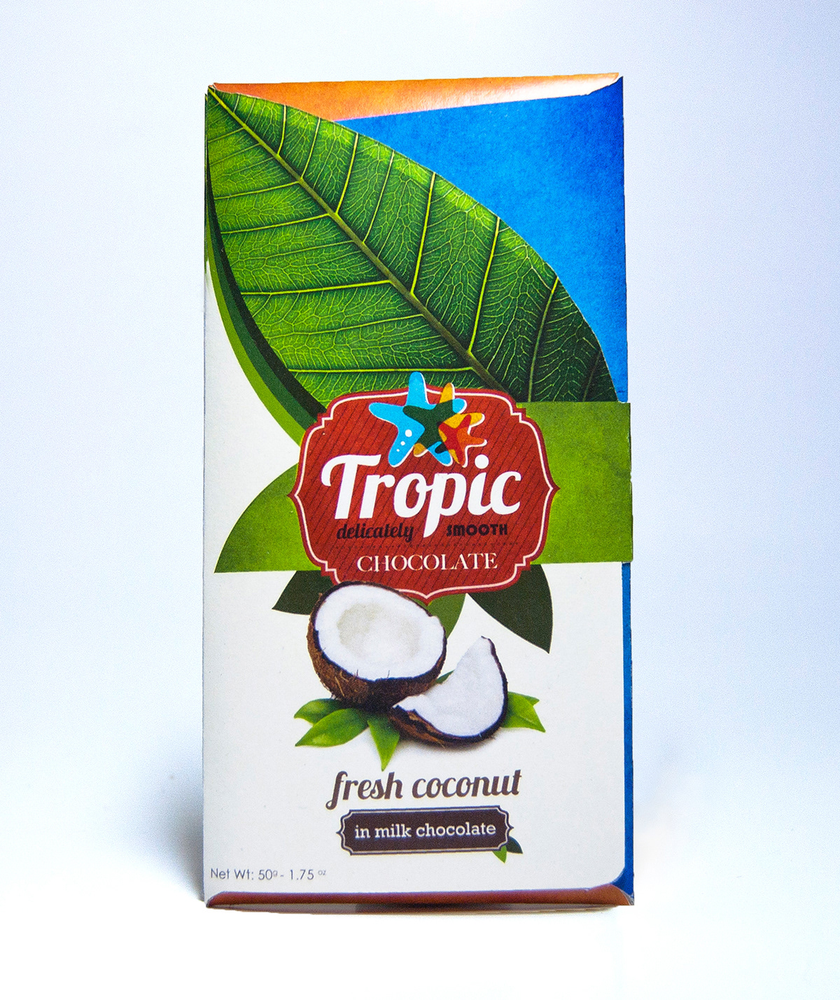 graphic  design  Packaging  chocolate  tropic  flavors  bright  sunny vector  illustrator  photoshop  student  arkansas