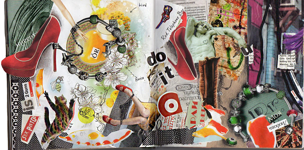 art collage ILLUSTRATION  mixed paper