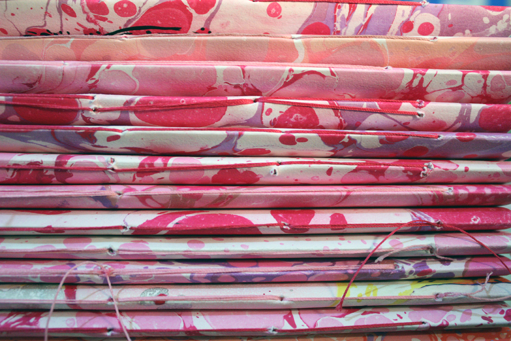 marbling notebooks handmade pink rabbits pinkrabbits thenational Lyrics silkscreen print song marbled paper pattern water ebru
