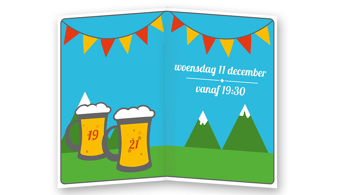 uitnodiging verjaardag Bier pul bierpul kaarsje pieter December Helmond claessens