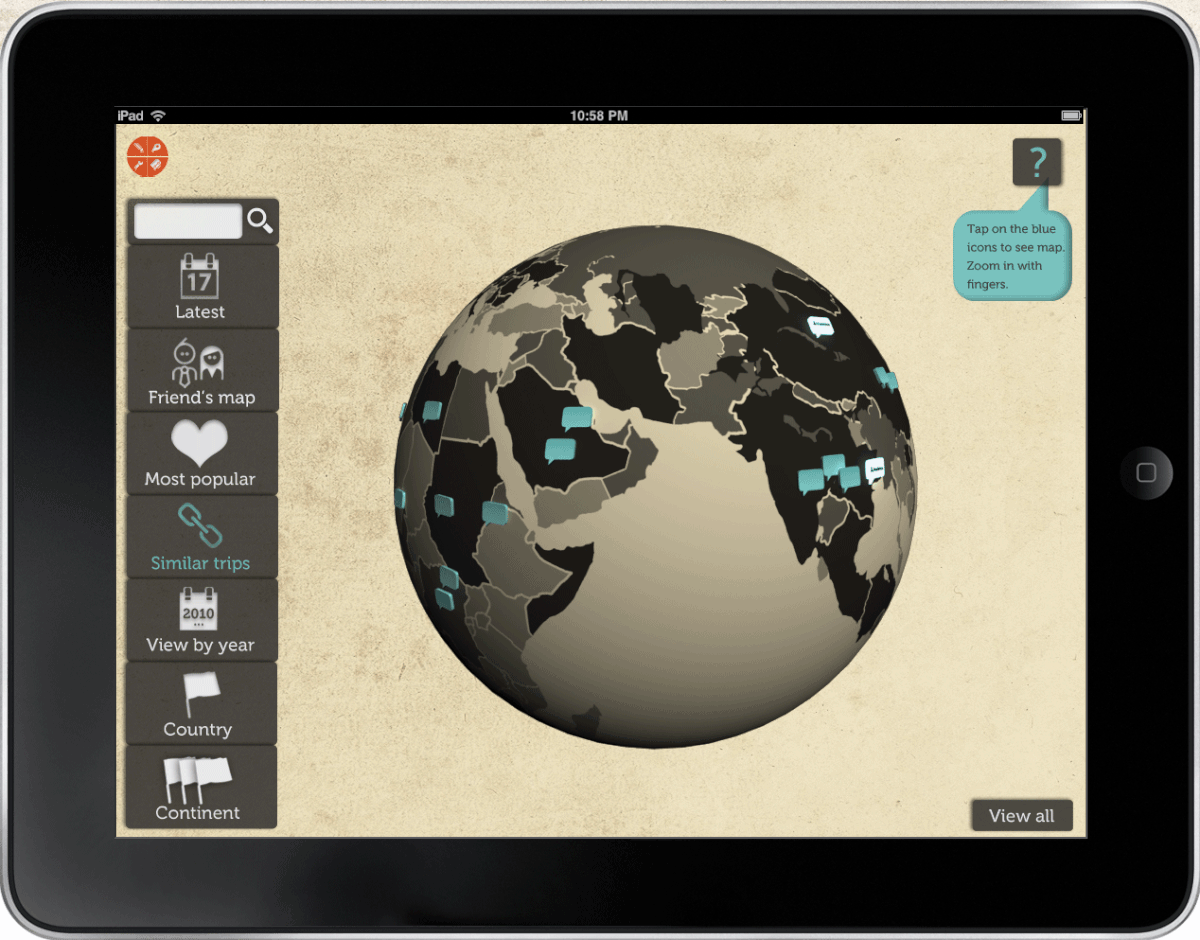 iPad App Map Ally Travel Domus Academy