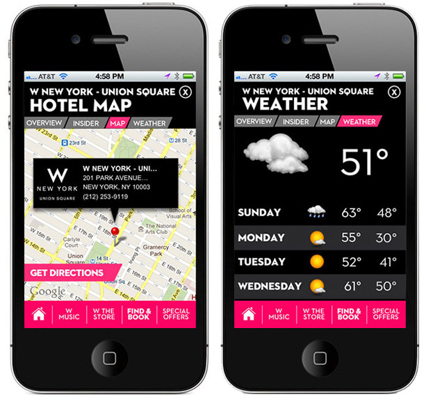 mobile app iphone W Hotels hotel Travel Hospitality ios apple