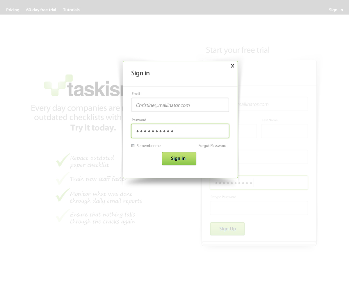 taskmanagement UserInterface Webdesign