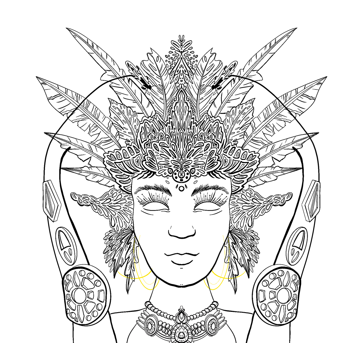 art colors Digital Art  digital illustration feathers ilustracion Procreate queen simetria simetry