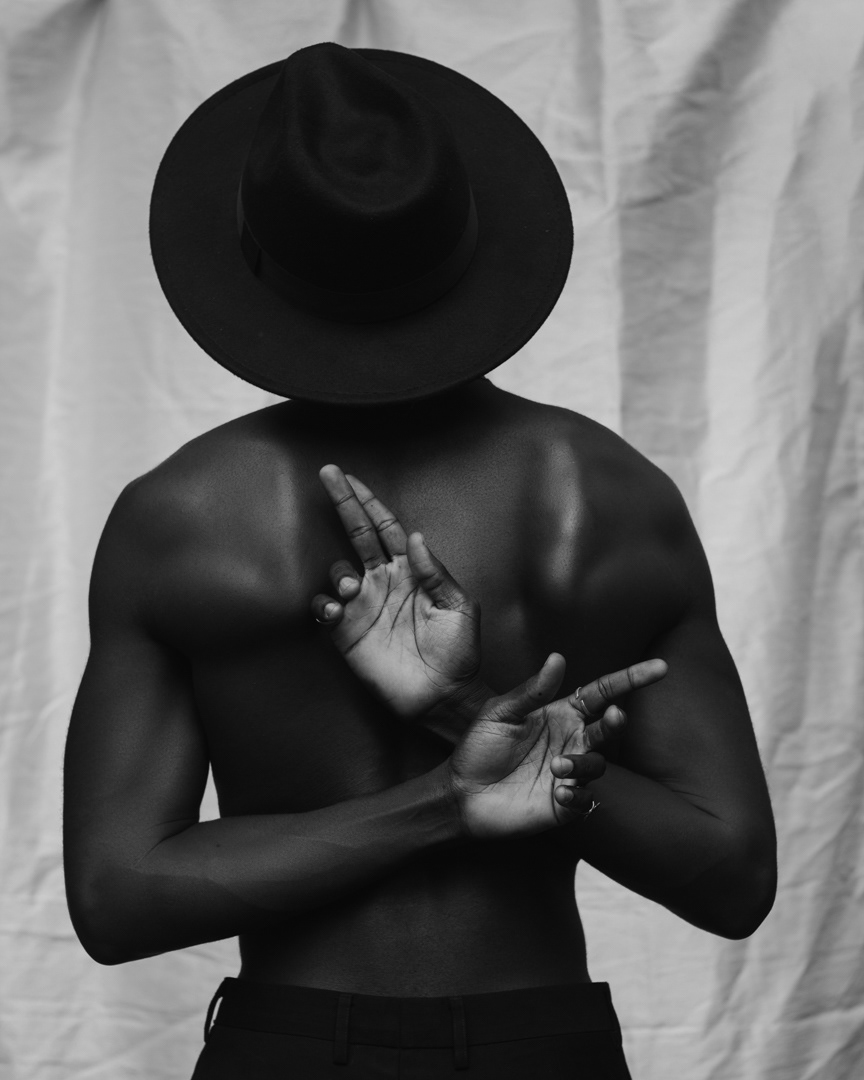 black and white Hats melanin portraits