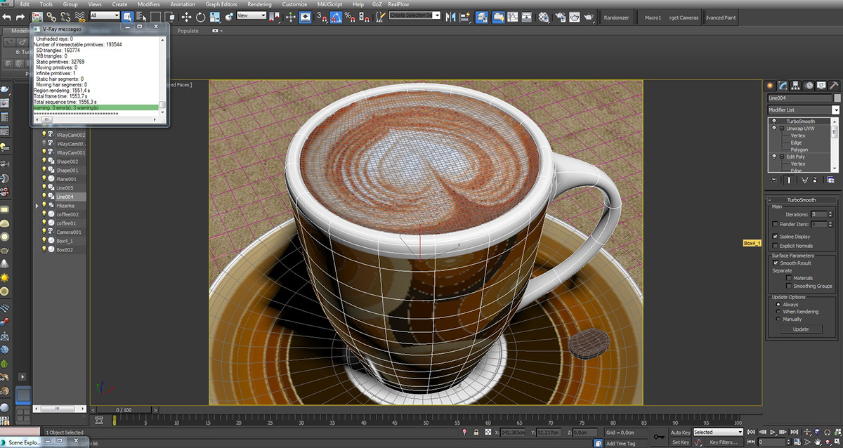 Coffee 3ds vray visualisation