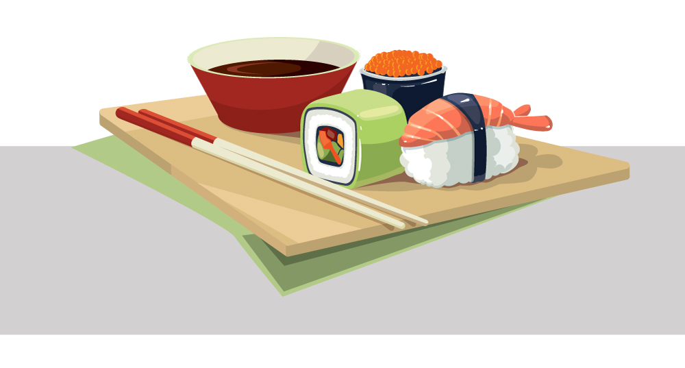 Sushi vector stick sign east traditional Vector Illustration Shutterstock