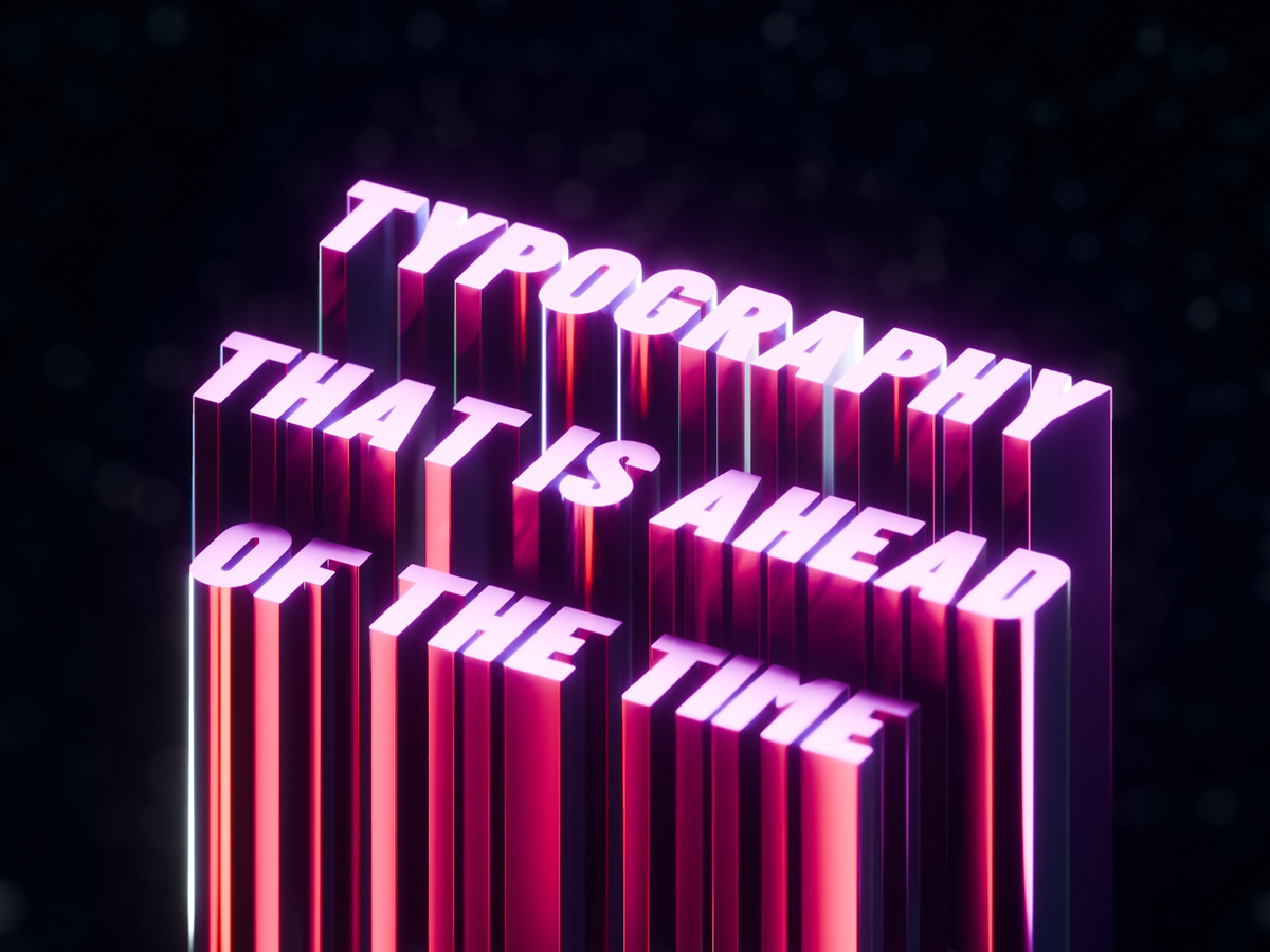 Retro gradient colorful motion graphics  typography   3D Render high quality holographic monochrome