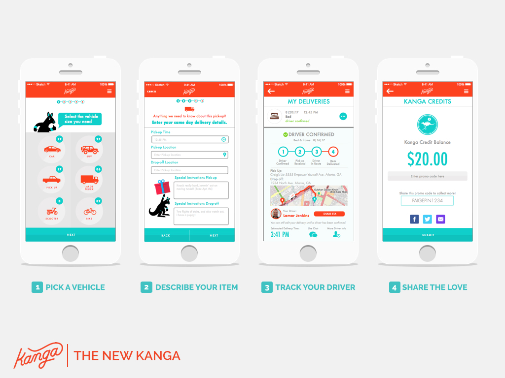 user interface design kanga Denise nicole Francis app Experience mobile