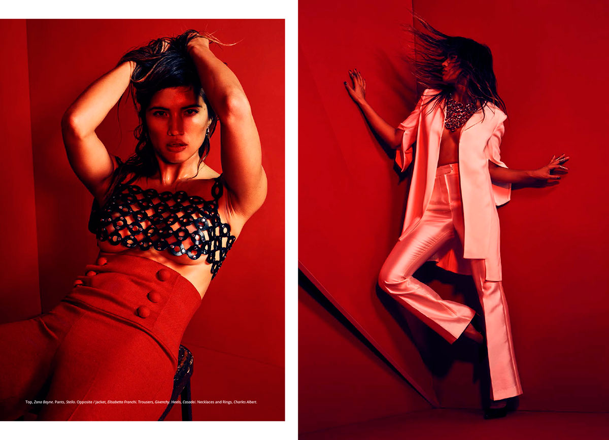benjo arwas rocky barnes Factice Magazine red Hot summer red on red monoblock High End fashion editorial sexy