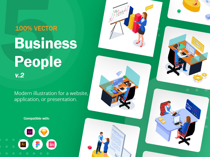business business people Character design finance Isometric Office UI vector worker