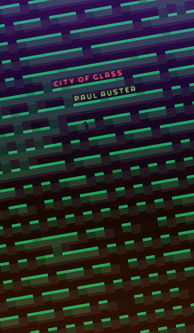 Paul Auster city of glass noir detective abstract tower neon book cover