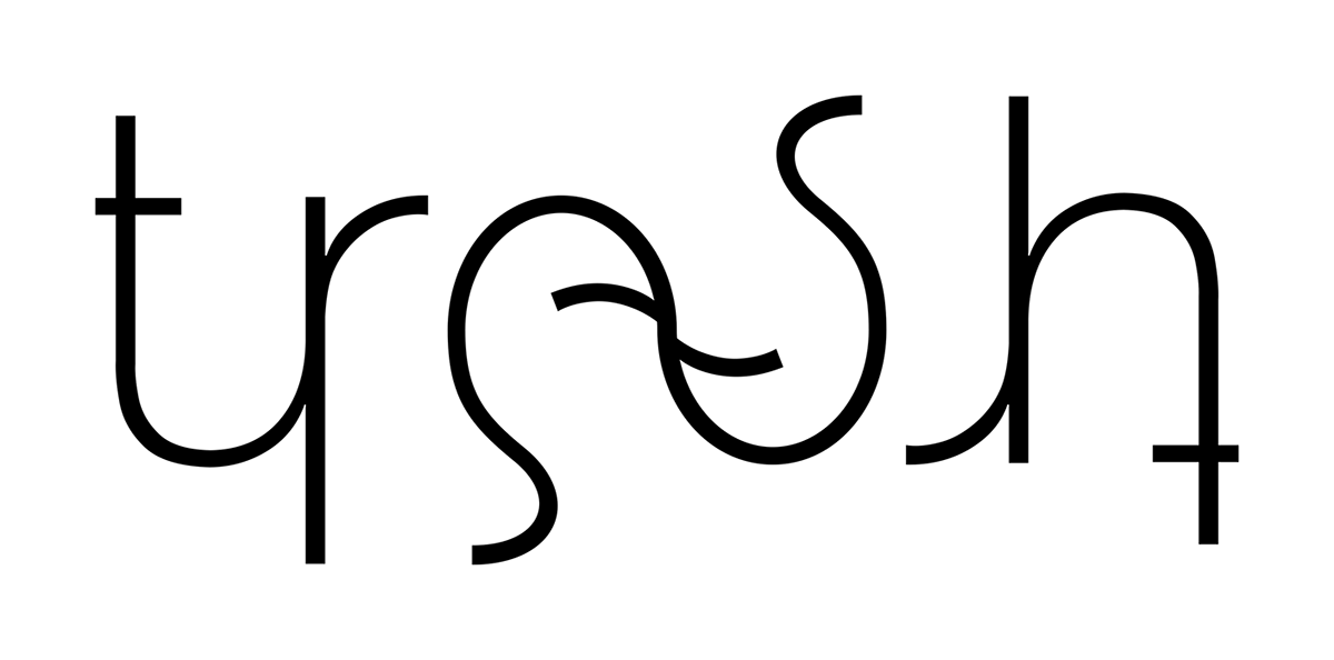 Trash, rotational ambigram