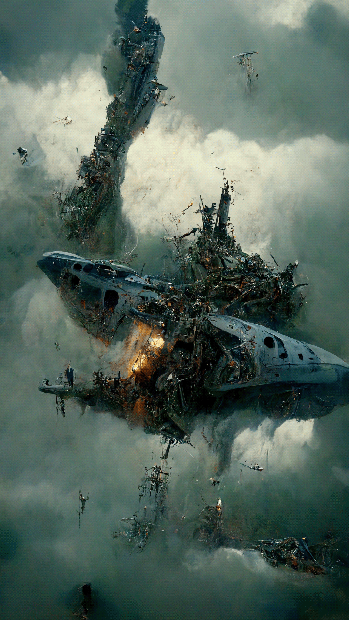 ai cinematic concept art crash Digital Art  epic ILLUSTRATION  midjourney Scifi spaceship