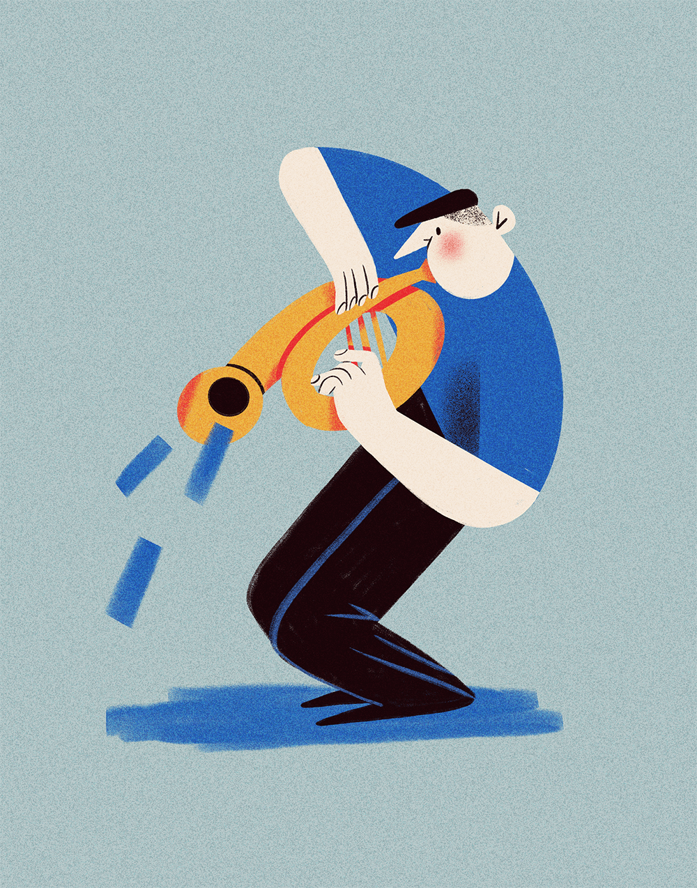 jazz trumpet music star goal Editorial Illustration conceptual Character design  band