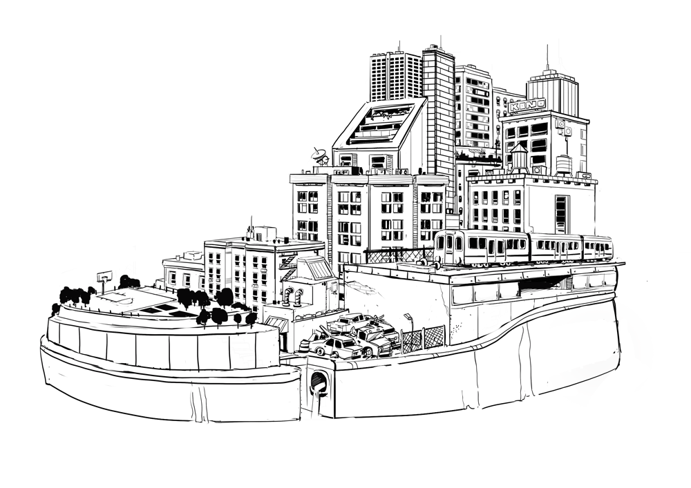 city digital illustration Drawing  ILLUSTRATION  Landscape Sneackers Urban