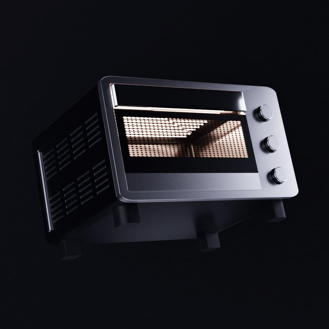 Electronics microwave kitchen interior design  archviz blender Render visualization 3D