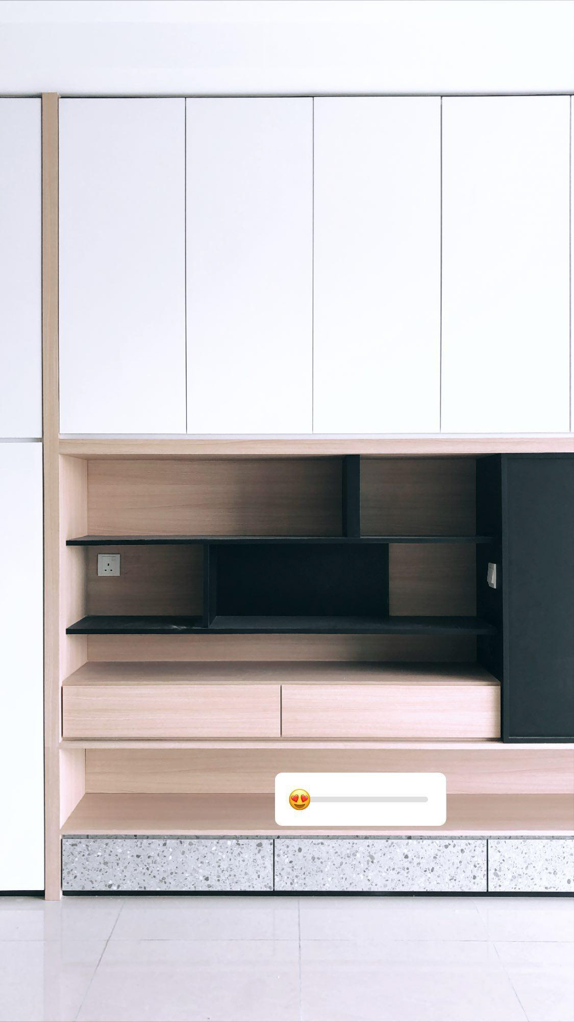 black condominium functional interior design  minimalist muji practical texture paint White wood