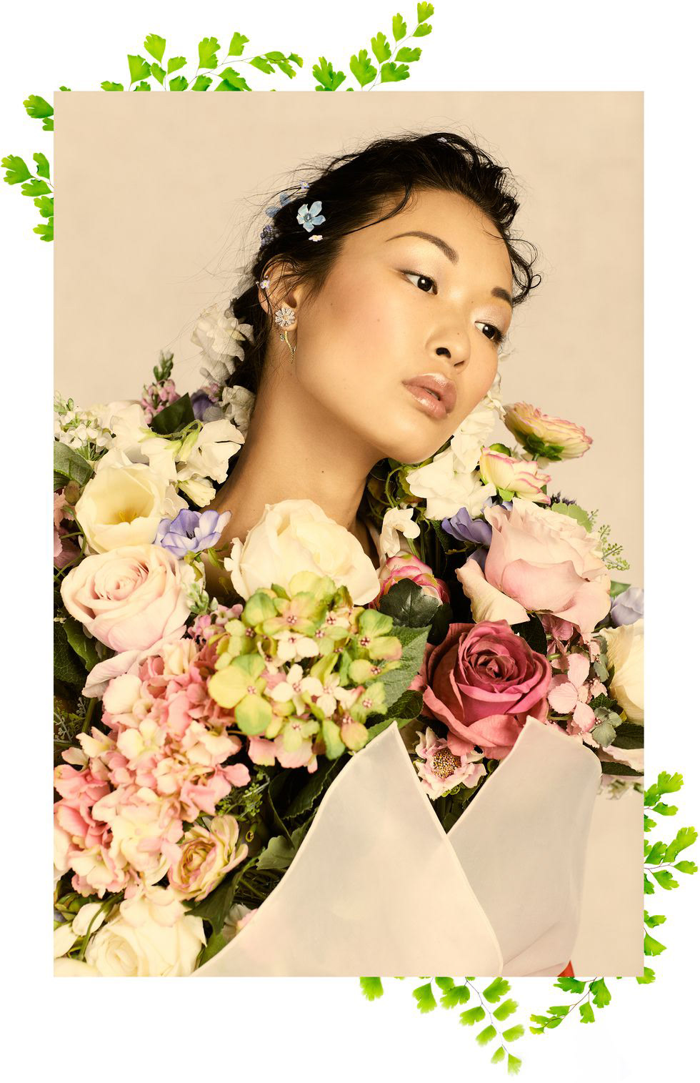 harper's bazaar fashion editorial flower crown headdress headpiece floral Floral design floral fashion