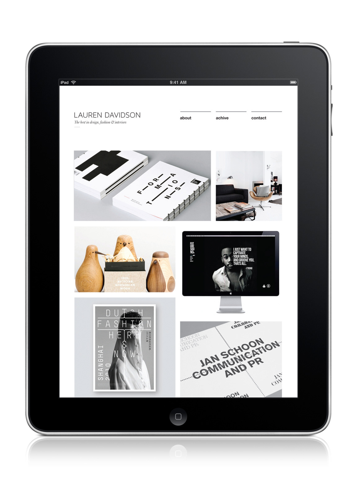 laurendavidson design Website inspiration minimal graphic monochrome clean Blog tumblr iPad iMac online