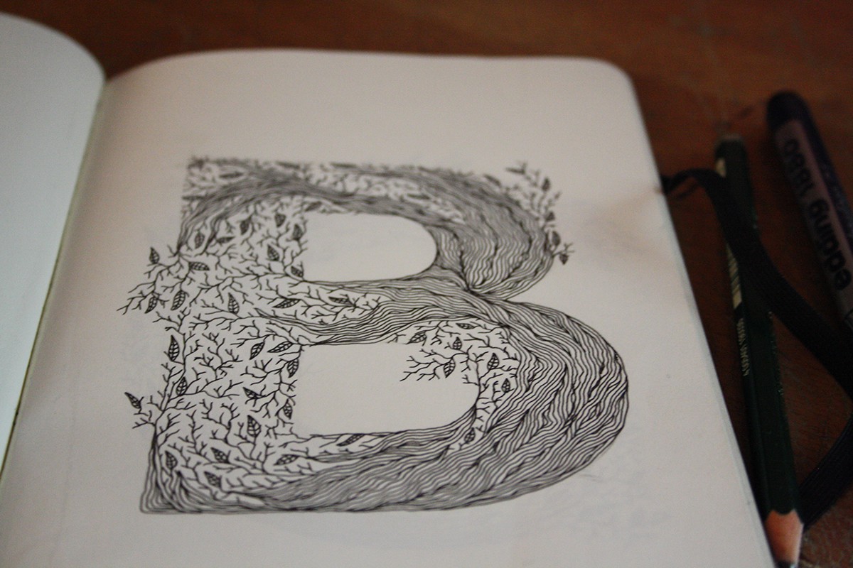 alphabet type pen art pen and ink sketchbook woods line handmade letters latterform Typeface