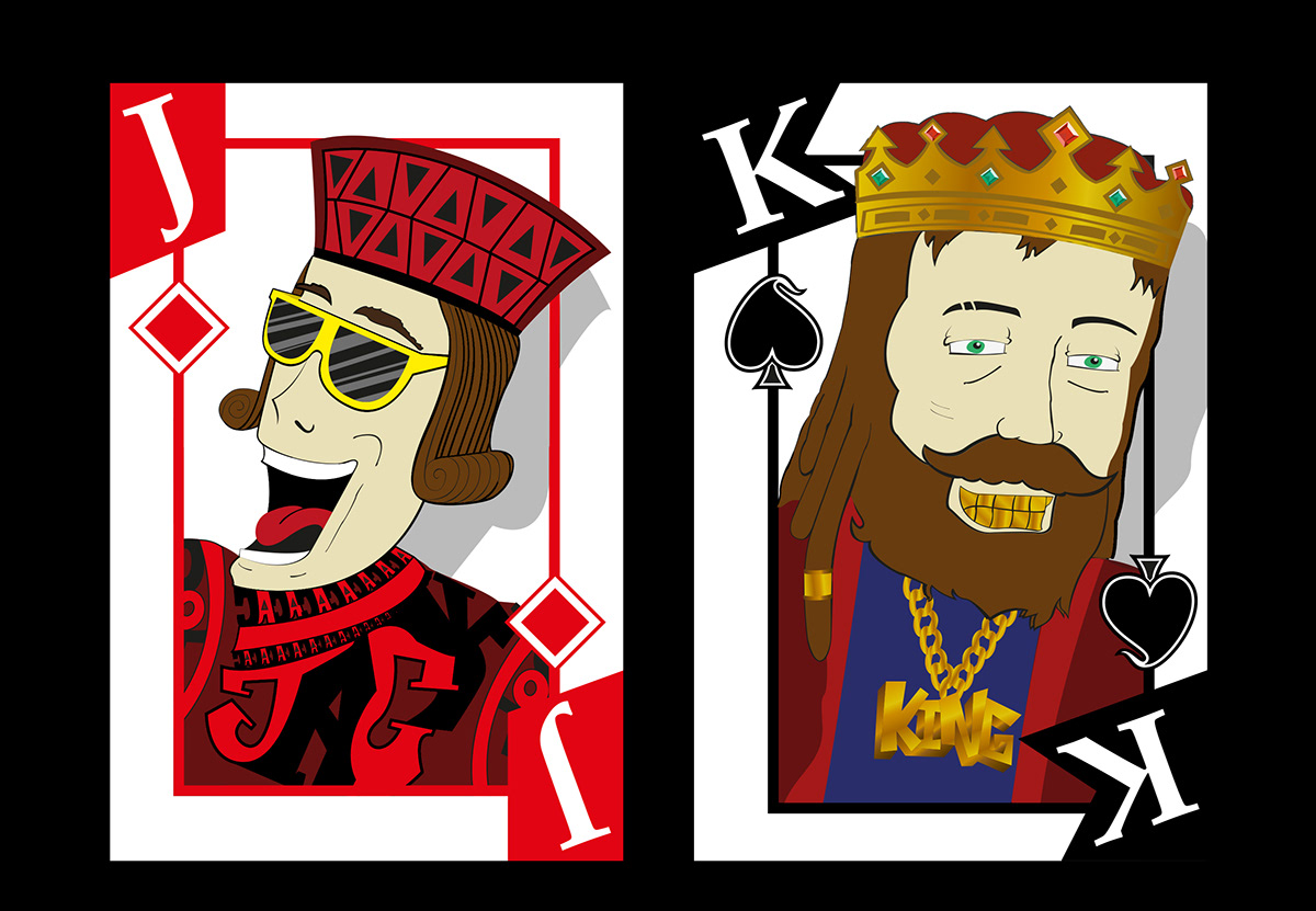 Playing Cards naipes baraja de cartas ilustracion funny Nueva Era design
